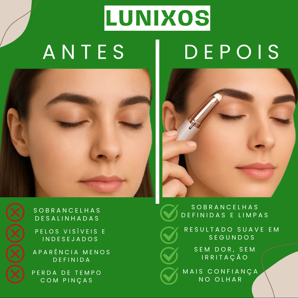 Depilador de Precisão USB com LED – Ideal para Sobrancelhas e Rosto