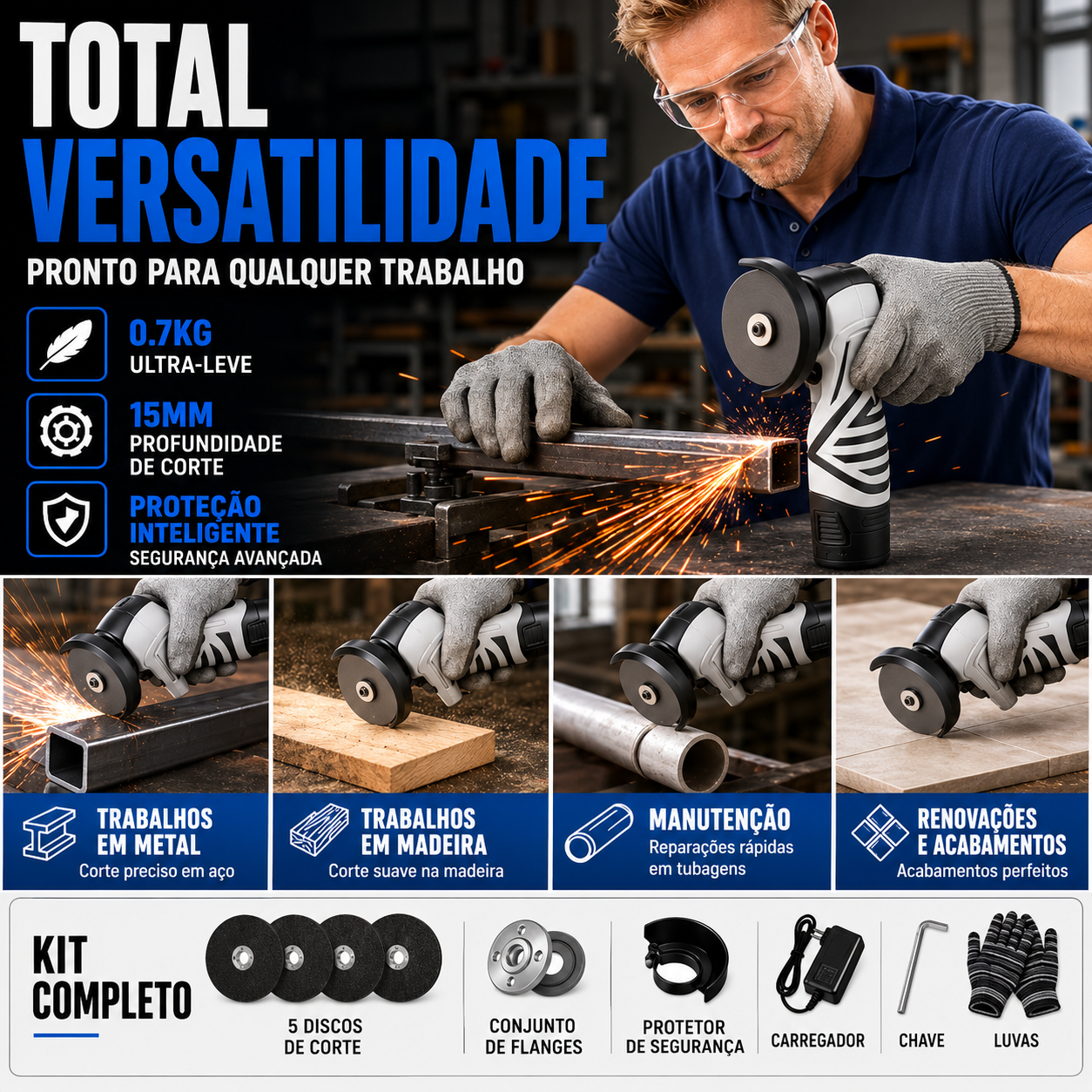 🧰 Mini Rebarbadora Sem Fios 12V de Alta Potência