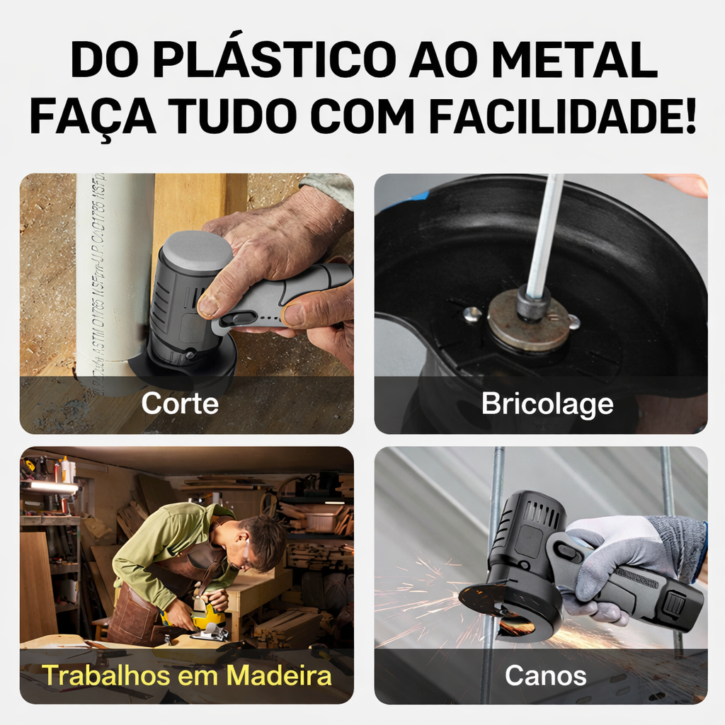 🧰 Mini Rebarbadora 12V Ultra Potente com Disco de Corte Incluído