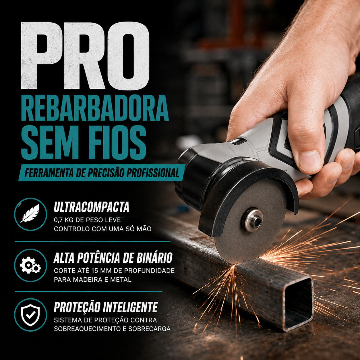 🧰 Mini Rebarbadora Sem Fios 12V de Alta Potência