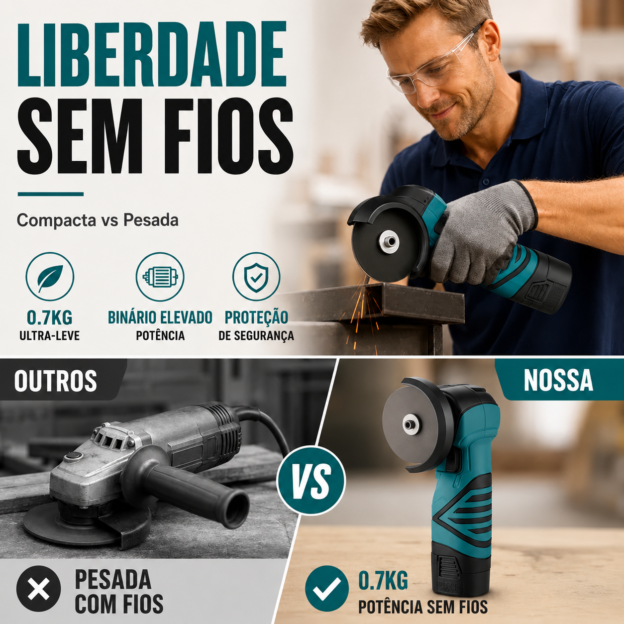 🧰 Mini Rebarbadora Sem Fios 12V de Alta Potência