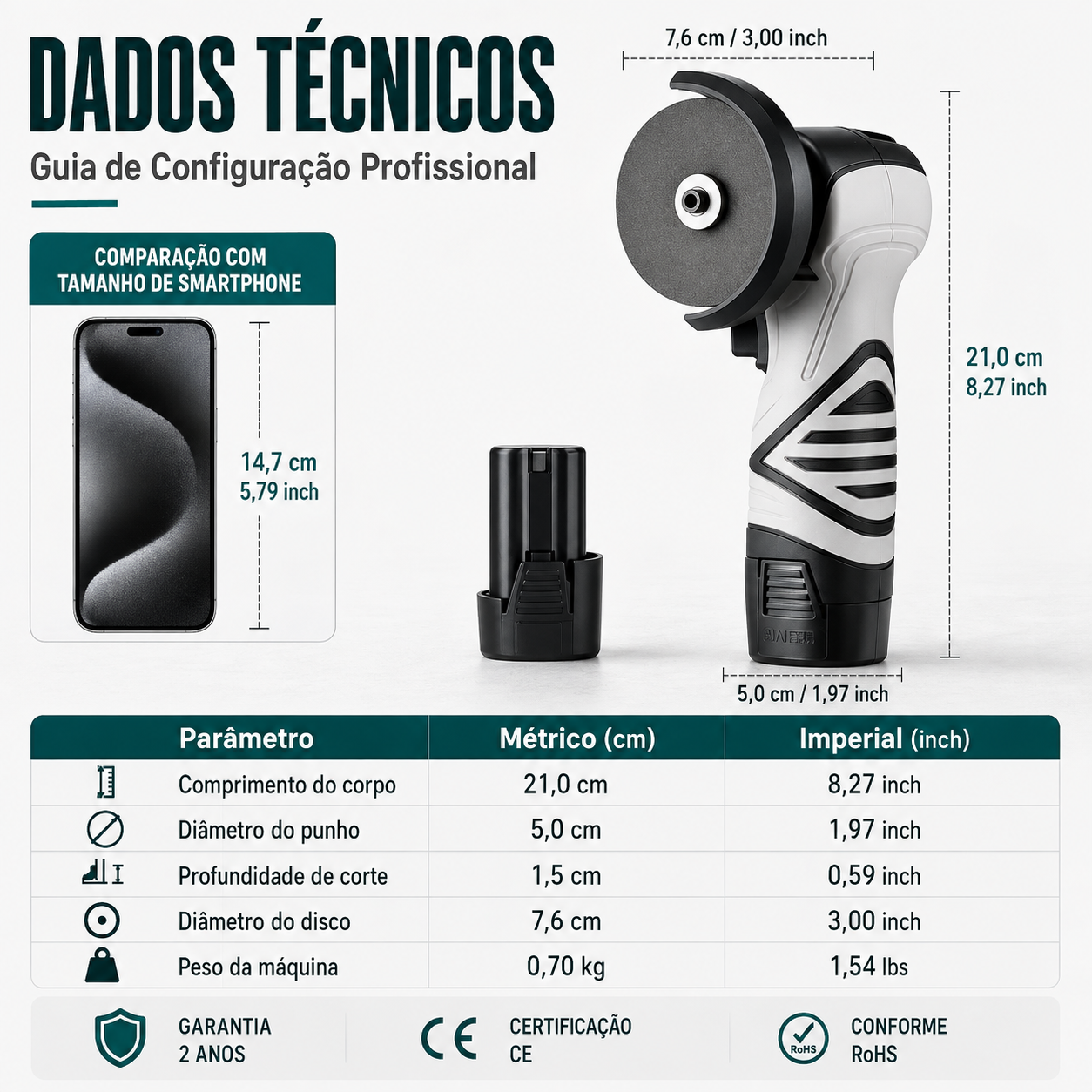 🧰 Mini Rebarbadora Sem Fios 12V de Alta Potência