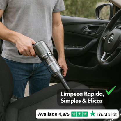 🚗 Aspirador Automóvel Sem Fios Ultra Potente — Limpeza Profunda em Qualquer Lugar