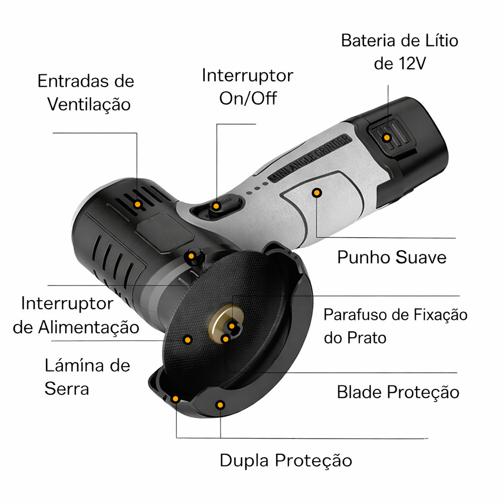 🧰 Mini Rebarbadora 12V Ultra Potente com Disco de Corte Incluído