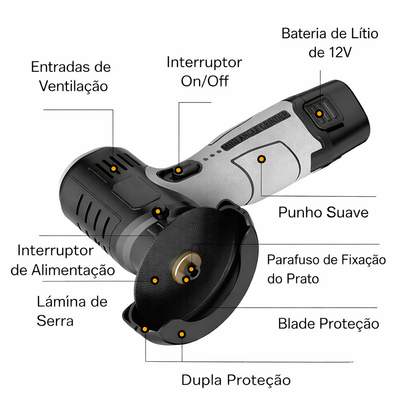🧰 Mini Rebarbadora 12V Ultra Potente com Disco de Corte Incluído