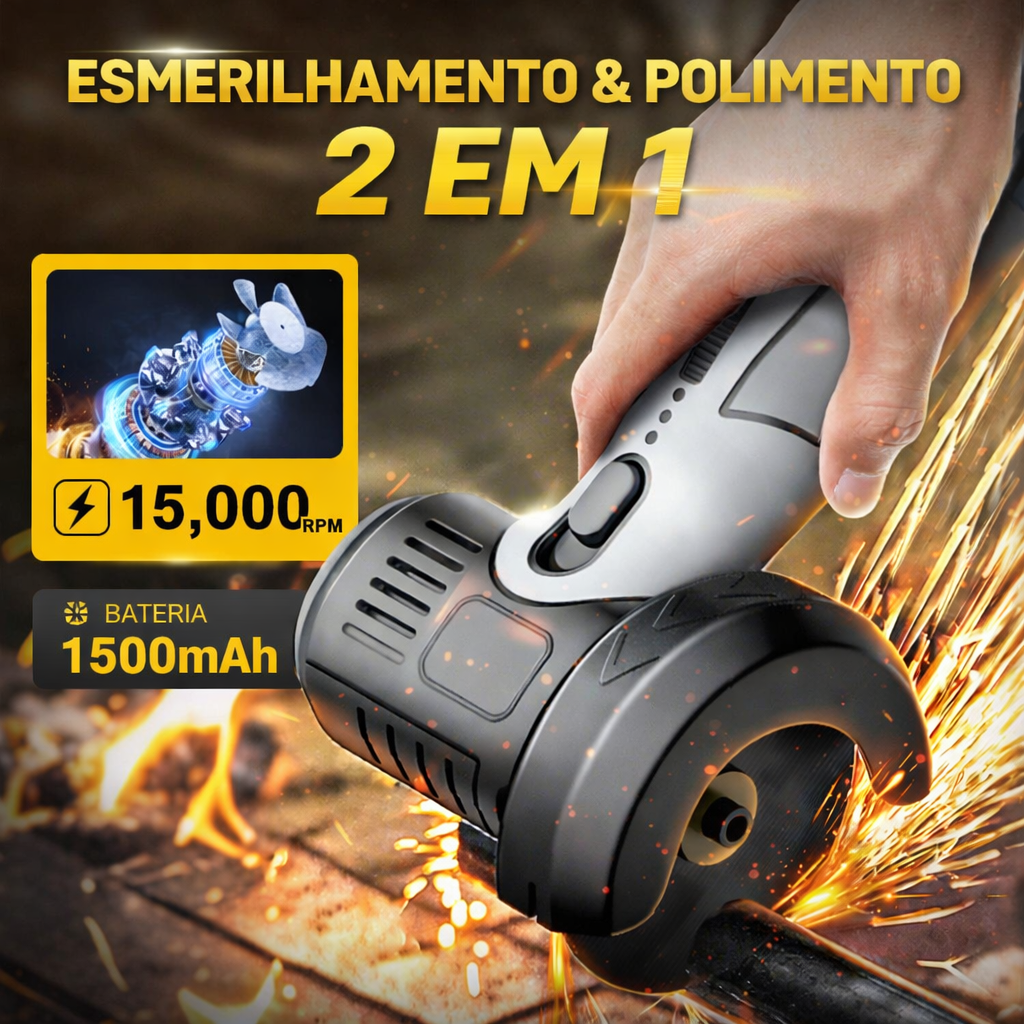 🧰 Mini Rebarbadora 12V Ultra Potente com Disco de Corte Incluído